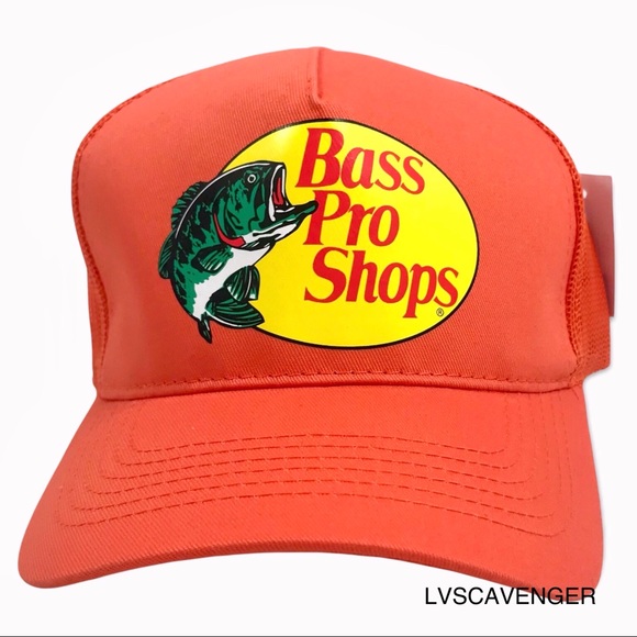 Bass Pro Shop Printed Orange Trucker Hat! - Picture 2 of 6